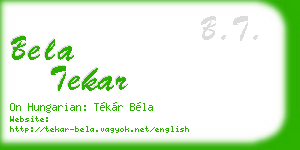 bela tekar business card